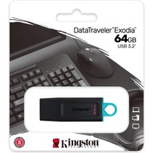 Kingston Datatraveler Exodia 64GB USB 3.2 Gen1 Uyumlu Flash Bellek 5 Yıl Garantili