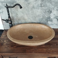 Koyu Traverten Oval Lavabo