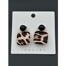 Ömür Aksesuar Leopar Model Bijuteri Küpe