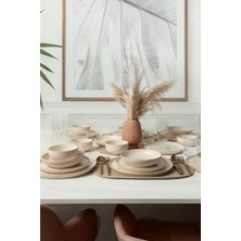 Keramika Taupe Bloom Nordıc Yemek Takımı 24 Parça 6 Kişilik 22519-20-28-29