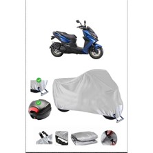 Kymco Krv 200 Için Arka Çanta Ve Kilit Uyumlu Gri Motosiklet Branda, Güvenli