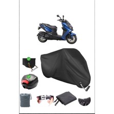 Kymco Krv 200 Için Arka Çanta Ve Kilit Uyumlu Siyah Motosiklet Branda, Güvenli