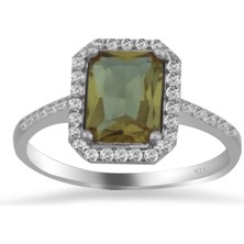 Silveranka 925 Ayar Gümüş Zultanit Baget Taşlı Yüzük