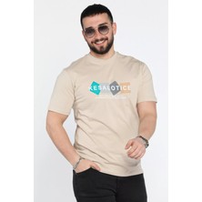 Erkek Bisiklet Yaka Baskılı Tişört P-00015048