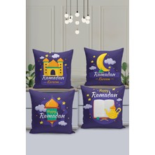 Filamente 4'lü Kırlent Kılıf Seti Ramazan - Ramadan Desenli Çift Taraflı Dijital Baskılı