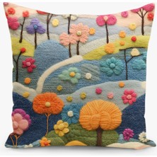 Filamente Çift Taraflı Keçe Desenli Dijital Baskı Kırlent Kılıfı