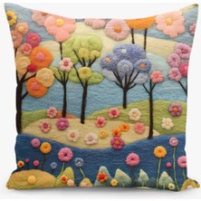 Filamente Çift Taraflı Keçe Desenli Dijital Baskı Kırlent Kılıfı