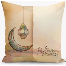 Filamente Çift Taraflı Ramazan - Ramadan Desenli Dijital Baskı Kırlent Kılıfı