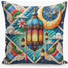 Filamente Çift Taraflı Ramazan - Ramadan Desenli Dijital Baskı Kırlent Kılıfı