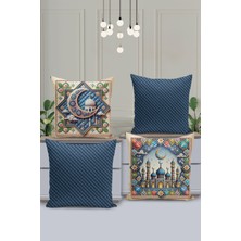 Filamente 4'lü Kırlent Kılıf Seti Ramazan - Ramadan Desenli Çift Taraflı Dijital Baskılı