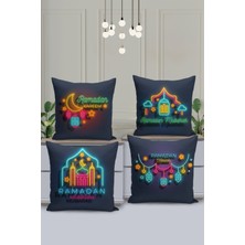 Filamente 4'lü Kırlent Kılıf Seti Ramazan - Ramadan Desenli Çift Taraflı Dijital Baskılı