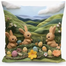 Filamente Çift Taraflı Çocuk Keçe Desenli Dijital Baskı Kırlent Kılıfı