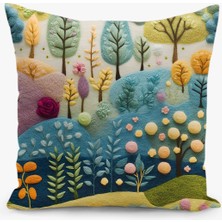 Filamente Çift Taraflı Keçe Desenli Dijital Baskı Kırlent Kılıfı