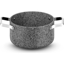 Brioni Stone-H 24 cm Çizilmez Yanmaz Yapışmaz Derin Tencere