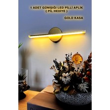Pilli Aplik - Kendinden Yapışkanlı - Çerçeve Apliği - Duvar Aydınlatma - Tablo Işığı - Ayna Lambası