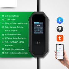 Cks Enerji Coswatt Taşınabilir Elektrikli Araç Şarj Cihazı 16A 3,5kw Monofaze Schuko Fiş 5m (TÜRKÇE MENÜ)