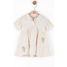 Doğal Pamuklu Nakış Detaylı Özel Gün Bayramlık Yazlık Kız Çocuk Elbise