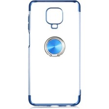  Mate 30 Lite Uyumlu Kılıf Kenarları Renkli Yüzüklü Standlı Gesse Godivje Silikon Kapak