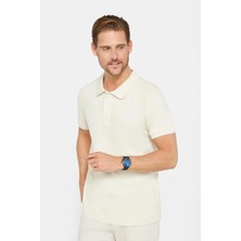 Tudors Erkek 5'li Paket Siyah-K.gri-Beyaz-Gri-Ekru Slim Fit Dar Kesim Pamuklu Düz Pike Polo Yaka Tişört