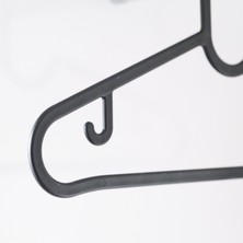 Huub Hanger Collection 10 Adet Plastik Slim Askı, Elbise Askısı, Kıyafet Askısı, Siyah Askı