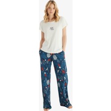 Kadın Pijama Takımı 51850 - Krem