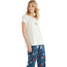 Kadın Pijama Takımı 51850 - Krem