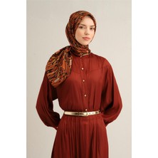 Armine Soyut Desenli Saf İpek Twill Eşarp 9335D 52