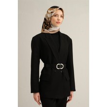 Armine Klasik Desenli Saf İpek Twill Eşarp 9315D 03