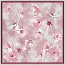 Armine Çiçek Desenli Saf İpek Twill Eşarp 9305D 86