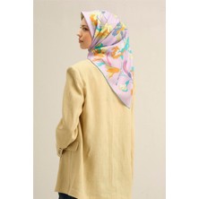 Armine Çiçek Desenli Saf İpek Twill Eşarp 9342D 56
