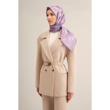 Armine Çiçek Desenli Saf İpek Twill Eşarp 9322D 57