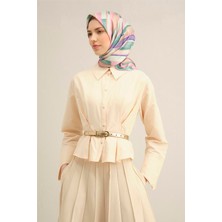 Armine Soyut Desenli Saf İpek Twill Eşarp 9306D 38