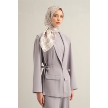 Armine Geometrik Desenli Saf İpek Twill Eşarp 9354D 83