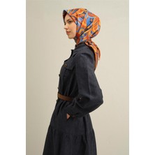 Armine Etnik Desenli Saf İpek Sura Eşarp 9323D 54