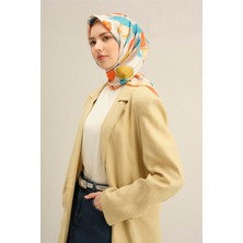 Armine Obje Desenli Saf İpek Twill Eşarp 9314D 36