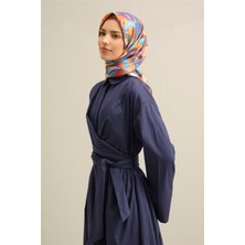 Armine Geometrik Desenli Saf İpek Twill Eşarp 9329D 01