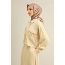 Armine Klasik Desenli Saf İpek Twill Eşarp 9319D 82