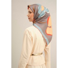Armine Çiçek Desenli Saf İpek Twill Eşarp 9317D 03