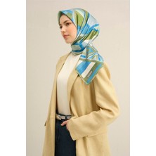 Armine Geometrik Desenli Saf İpek Twill Eşarp 9336D 51
