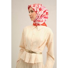 Armine Soyut Desenli Saf İpek Twill Eşarp 9350D 23
