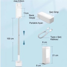 Etabel  Çok Fonksiyonlu LED Işıklı 360 Derece Kumandalı Canlı Yayın Braketi Selfie Telefon Standı