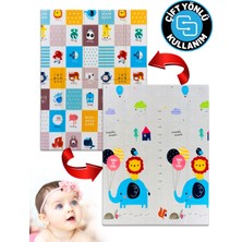 Circle Toys Arkadaşım Fil + Bilgili Kutular , Katlanabilir Çocuk Oyun Halısı - 150X200X1 cm - Taşıma Çantası Yanında