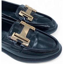 Zeynep Yıldırım Rugan Gold Tokalı Siyah Kadın Günlük Loafer - Heritage Luxe