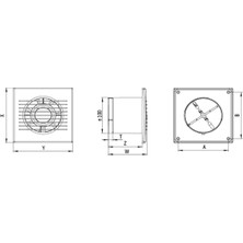 Bosch F1100 W 100 Mini Duvar Tipi Aksiyal Fan