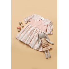 Little Pumpkin Yaprak Desenli Kız Çocuk Bayramlık Elbise