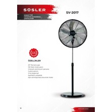 Süsler Sv-2017 Sanayi Tipi Ayaklı Vantilatör