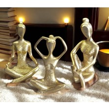 Ayder Online Satış 09 cm -18 cm  Ebatlarında Kırılmaz Polyester,3 Lü Yoga Yapan Kızlar Biblosu