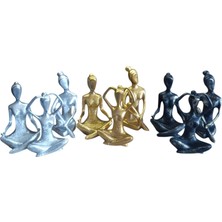 Ayder Online Satış 09 cm -18 cm  Ebatlarında Kırılmaz Polyester,3 Lü Yoga Yapan Kızlar Biblosu