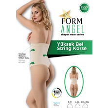 Form Angel Yüksek Bel Karın Toparlayıcı Slip String Kadın Toparlayıcı Tanga Korse Siyah