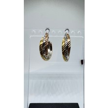 Stainless Steel Gold&silver 3'lü Sarmal Halka Küpe
